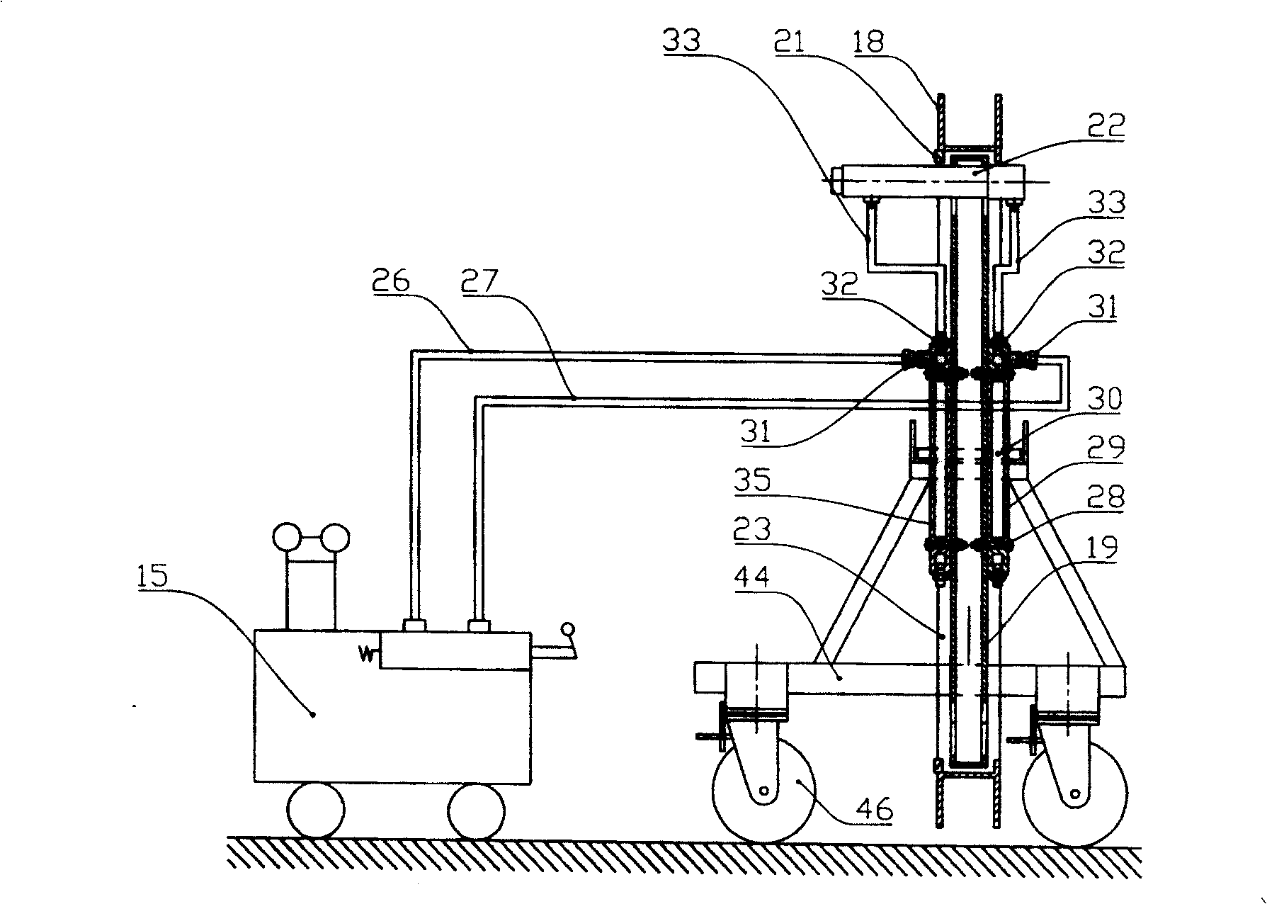 Secondary tubular pile tensioning process by prestress and special tensioner