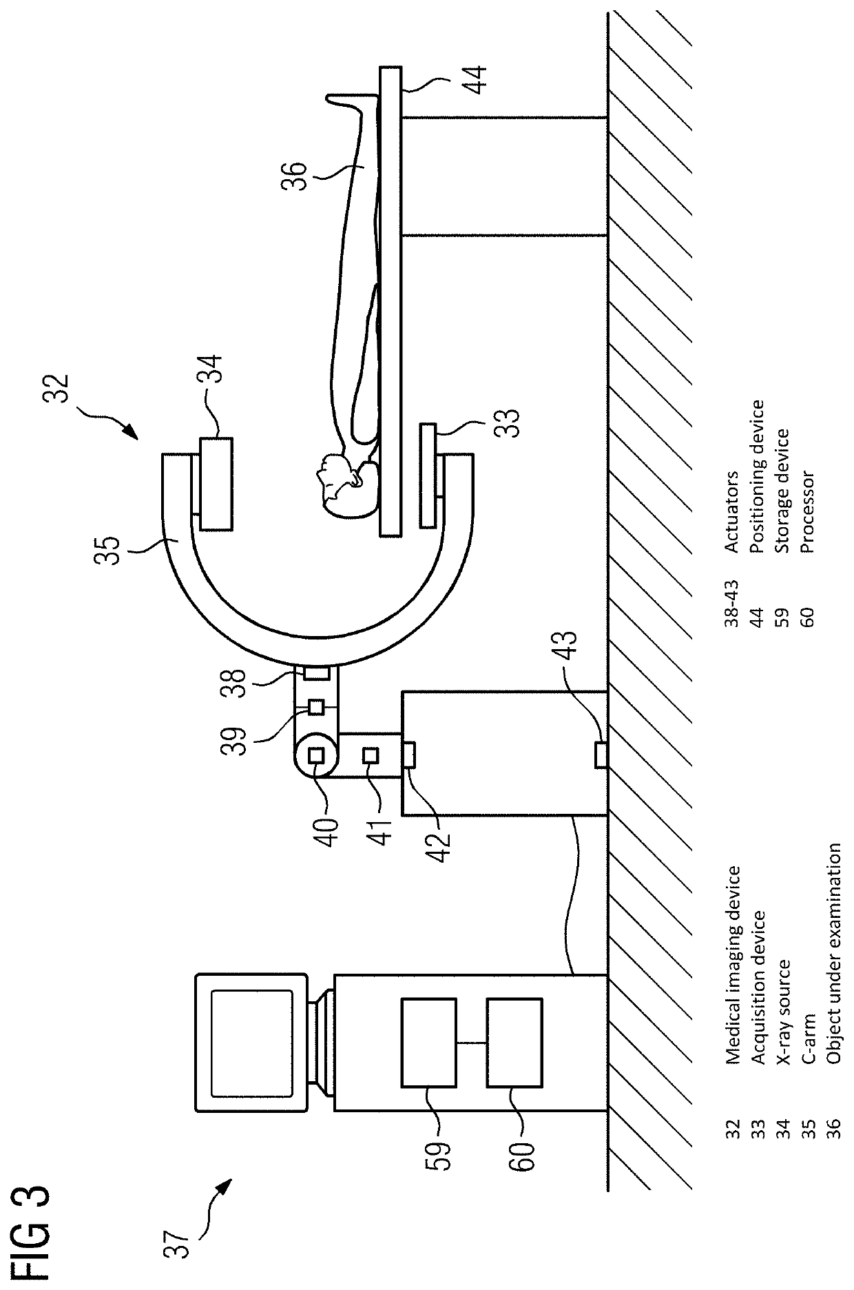 Method for determining corrected acquisition geometries of projection images