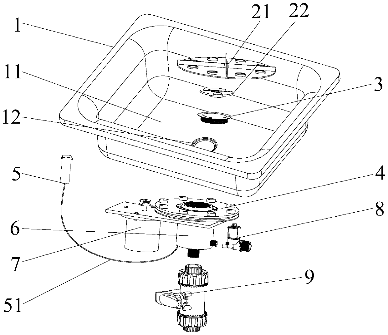 Water tank dish washing machine