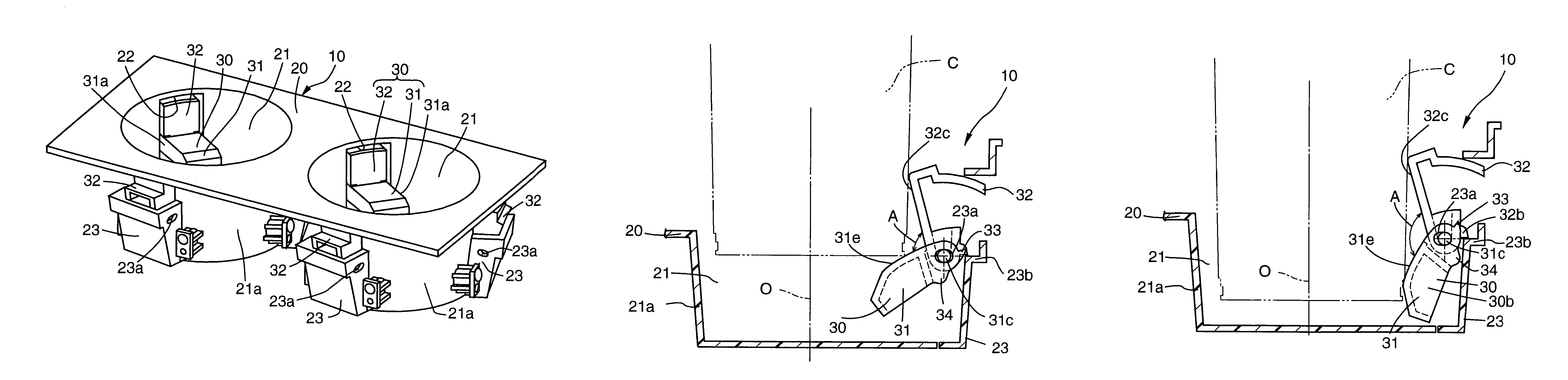 Container holder of a vehicle