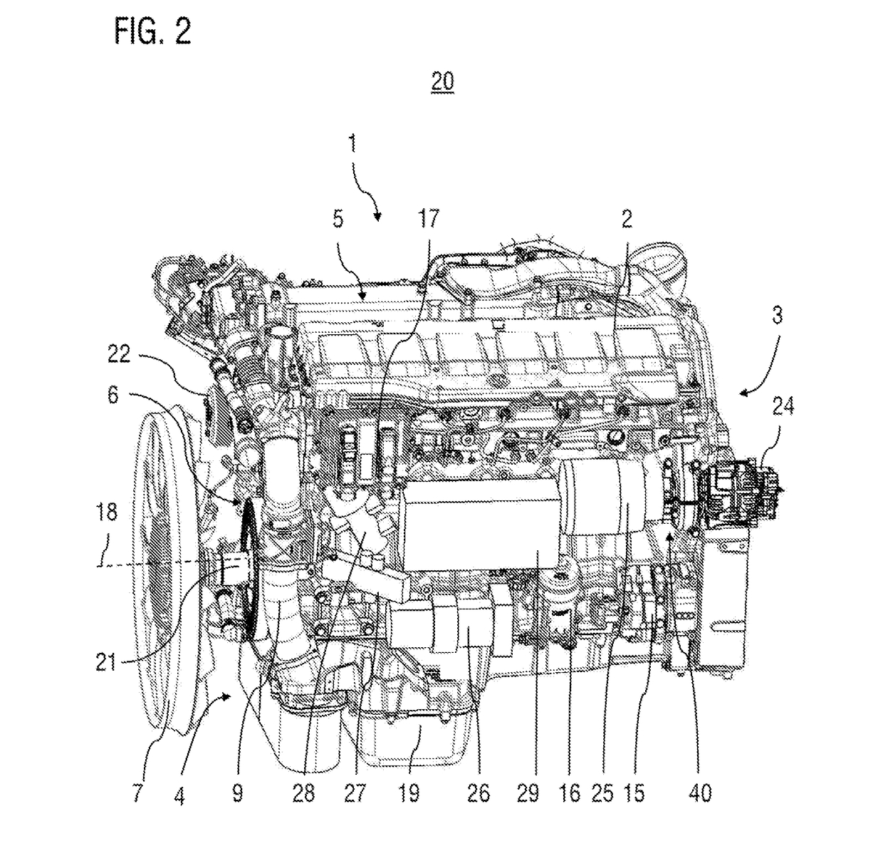 Auxiliary drive of a combustion machine