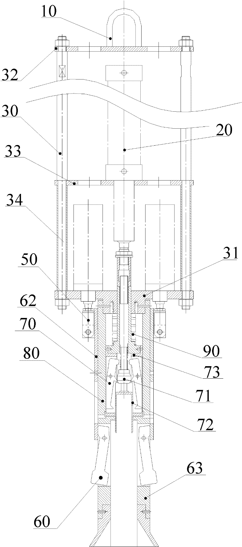 Emergency tripping device of reactor control rod assembly