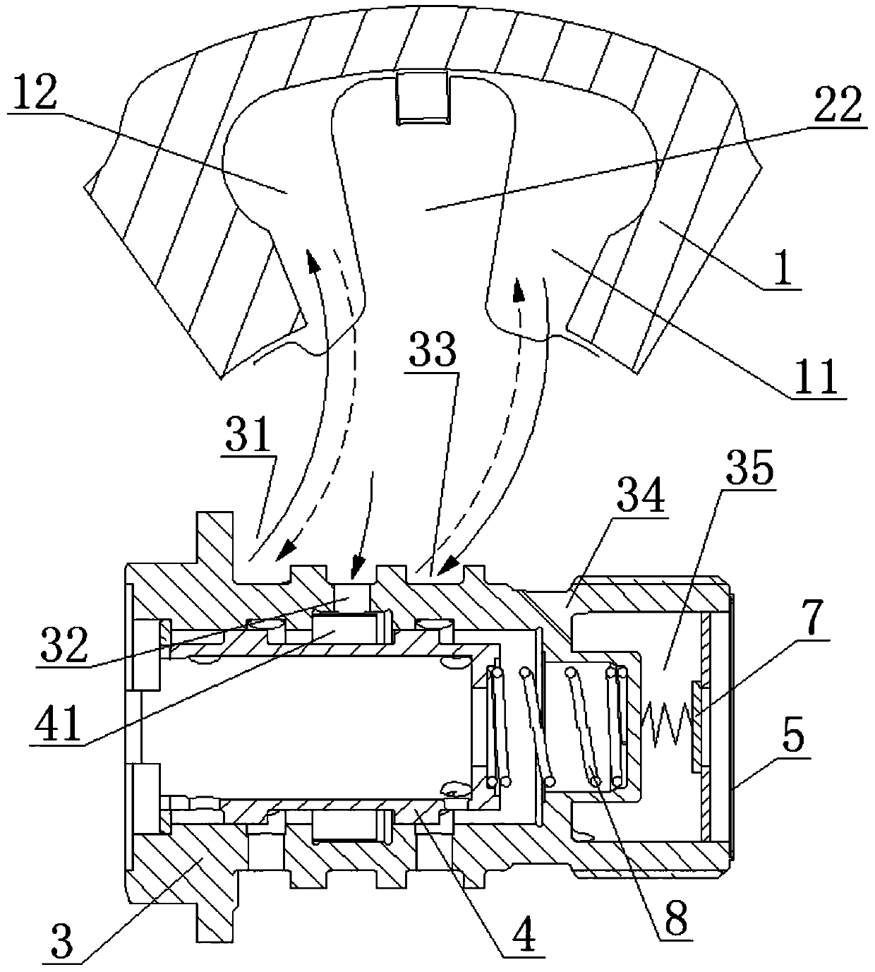 Control valve and cam phase adjuster oil way system