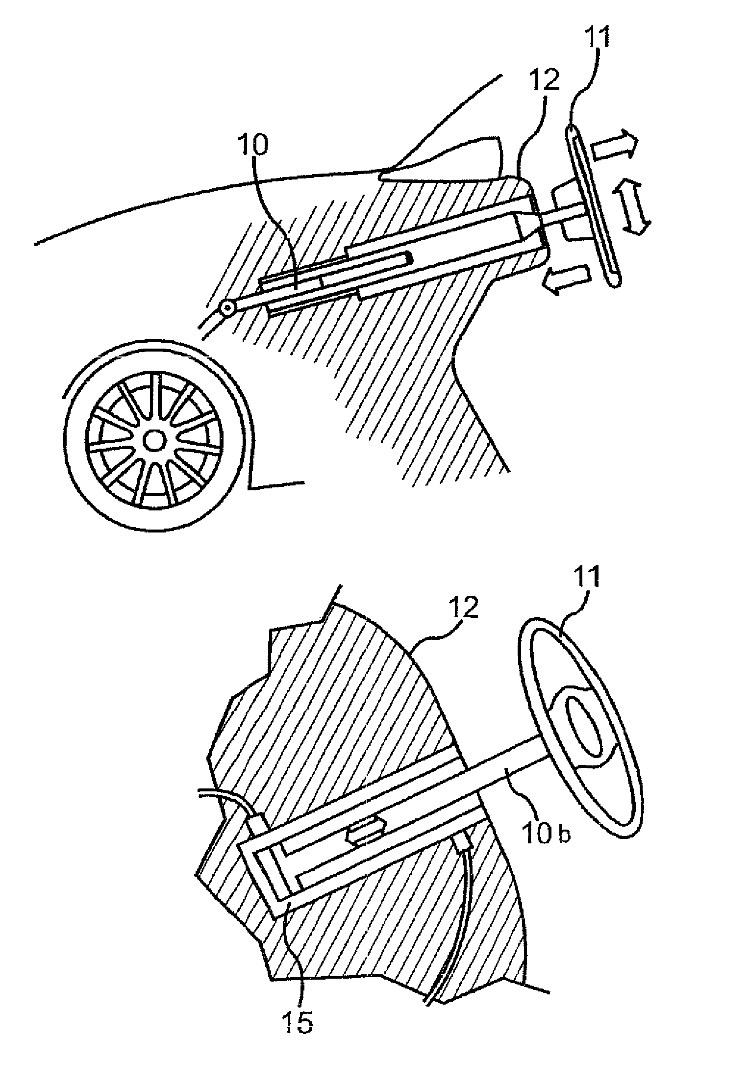 Motor vehicle with retractable steering wheel