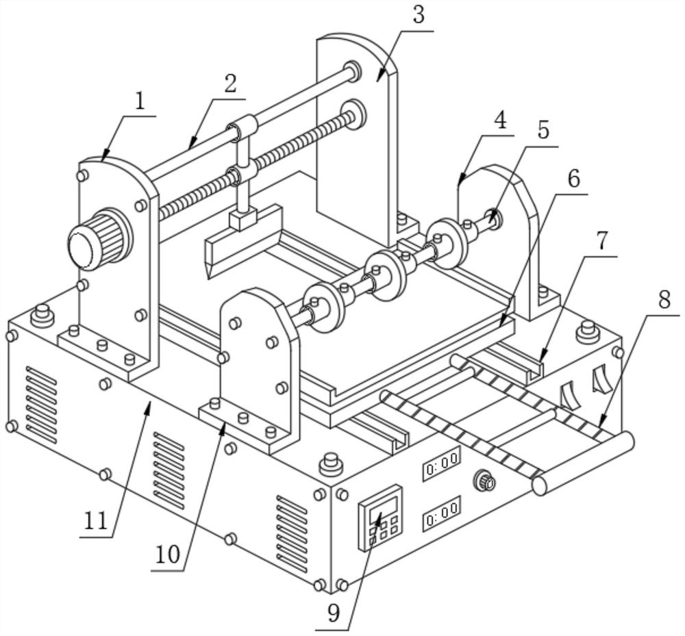 A continuous cutting device for the production of paper-plastic bags