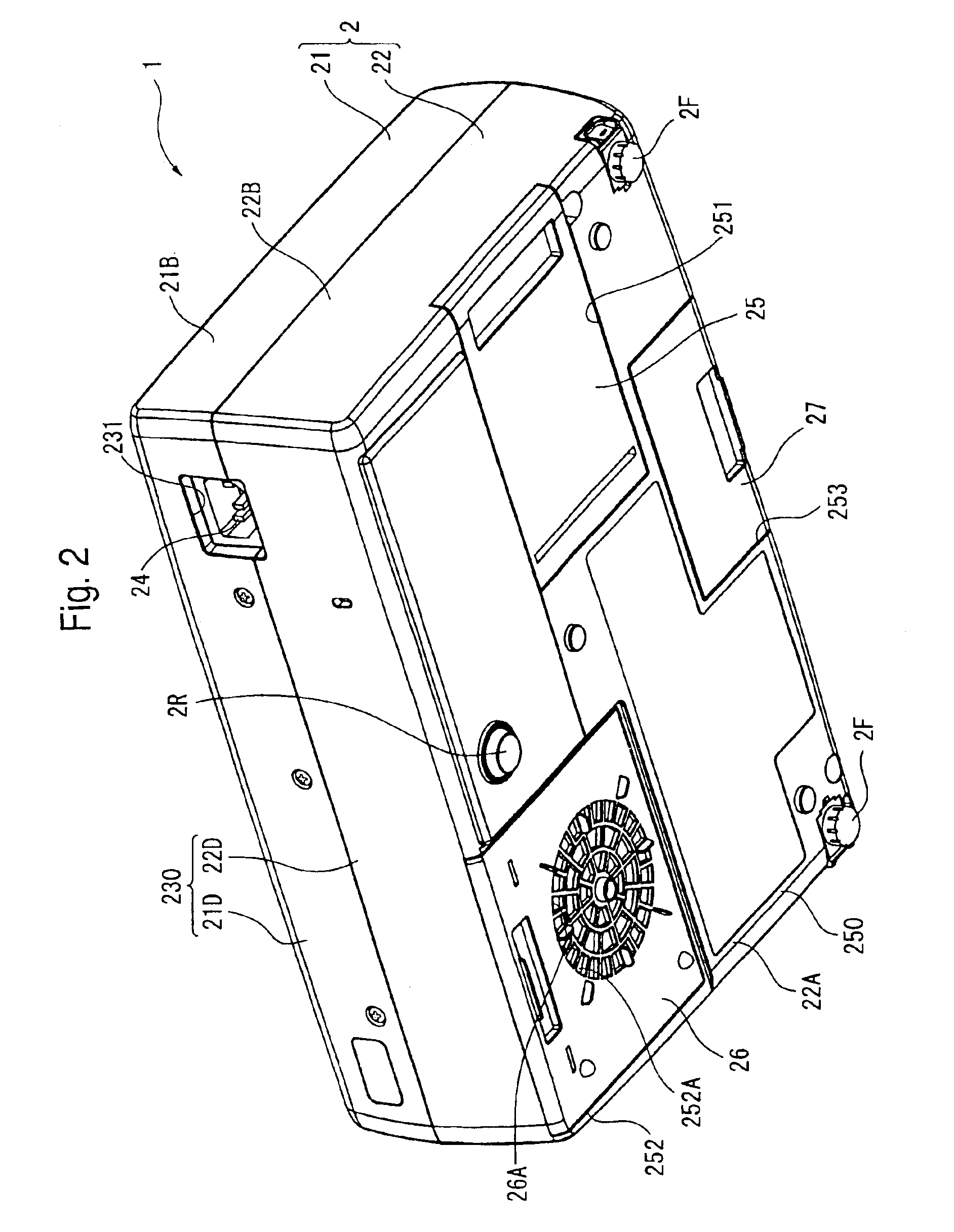 Axial-flow fan and projector provided with the same