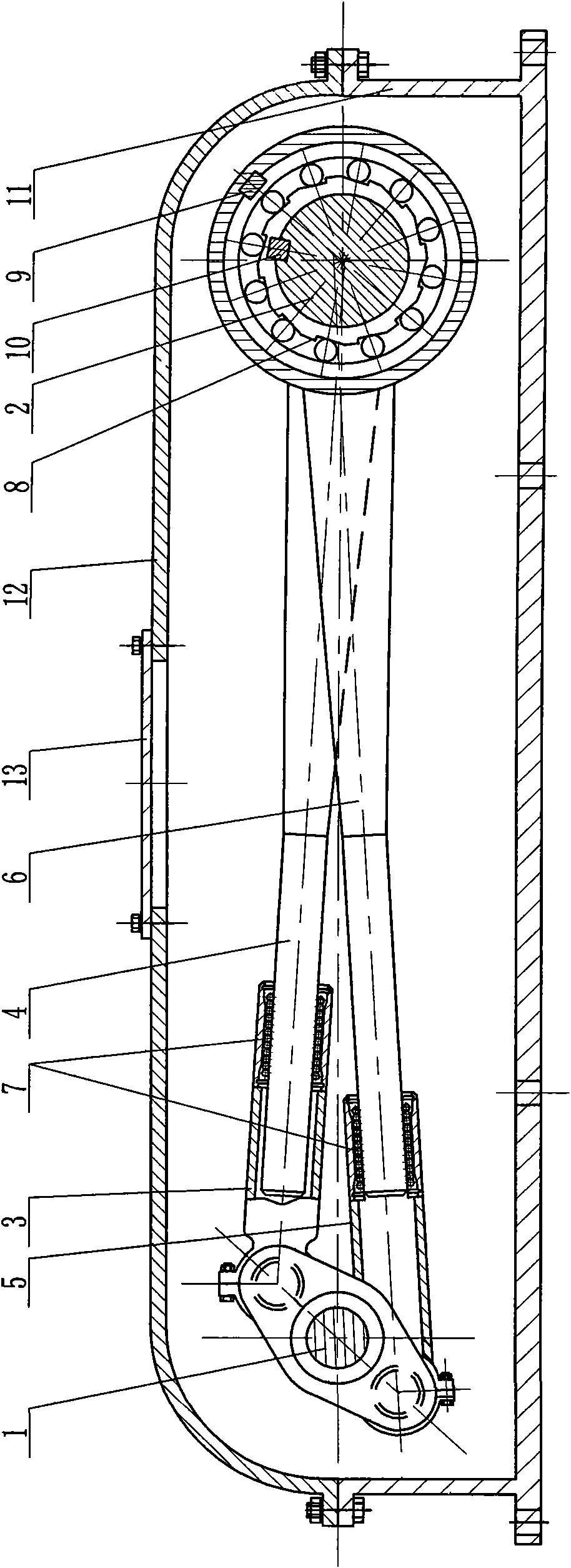 Crankshaft rocker type speed reducer