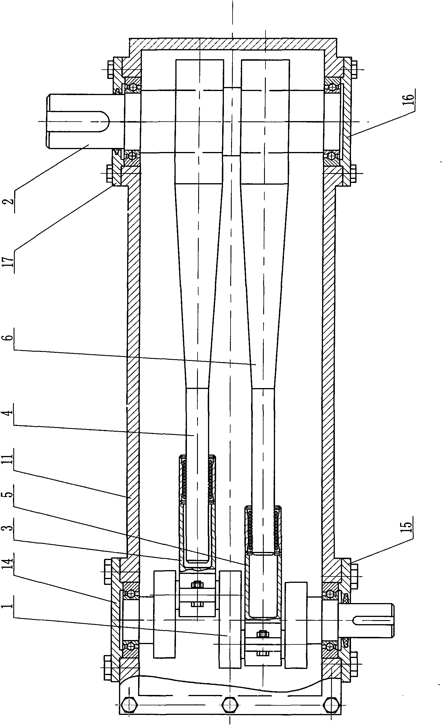 Crankshaft rocker type speed reducer