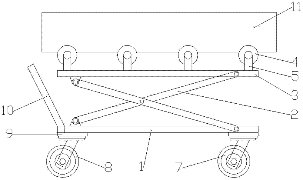 Conveying trolley for thermally-expanded steel pipes