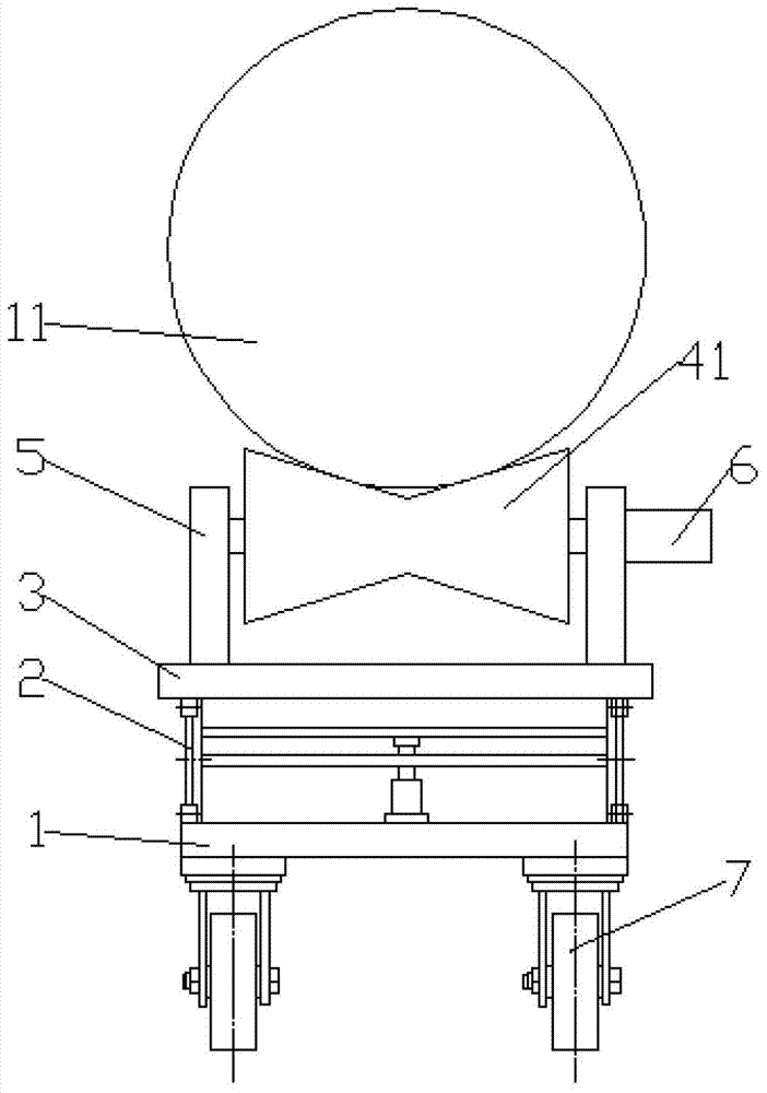 Conveying trolley for thermally-expanded steel pipes