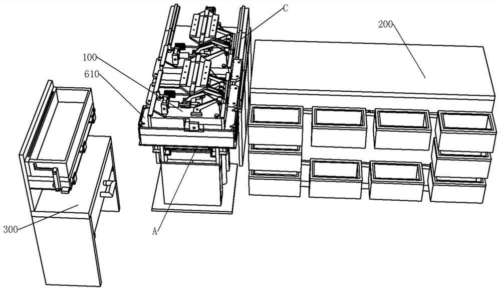 Transfer module and subway pantograph maintenance platform thereof