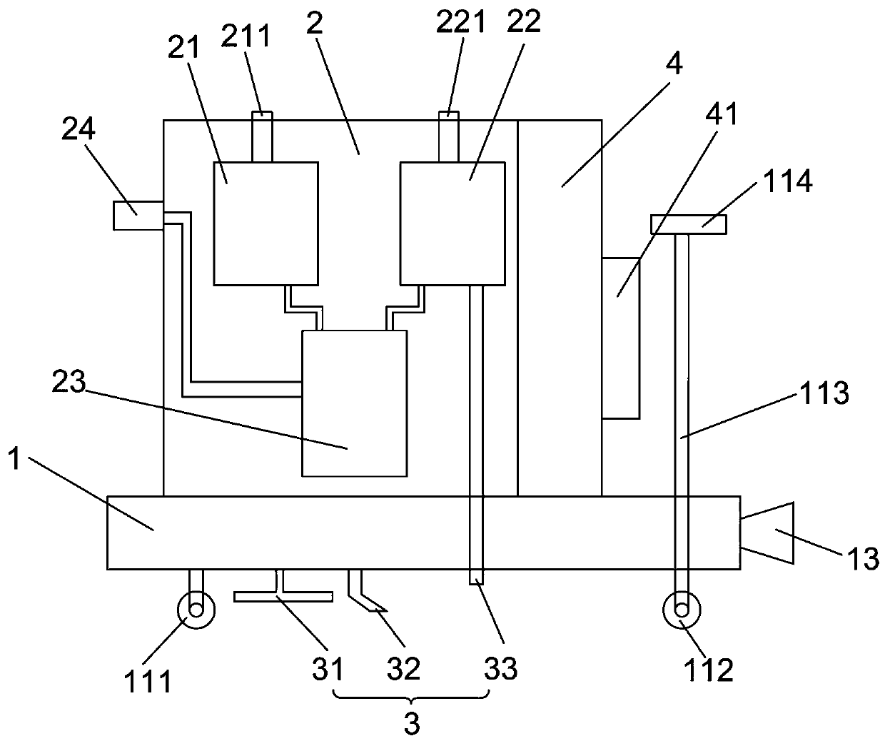 Electric high-pressure fire extinguishing device with sweeping function