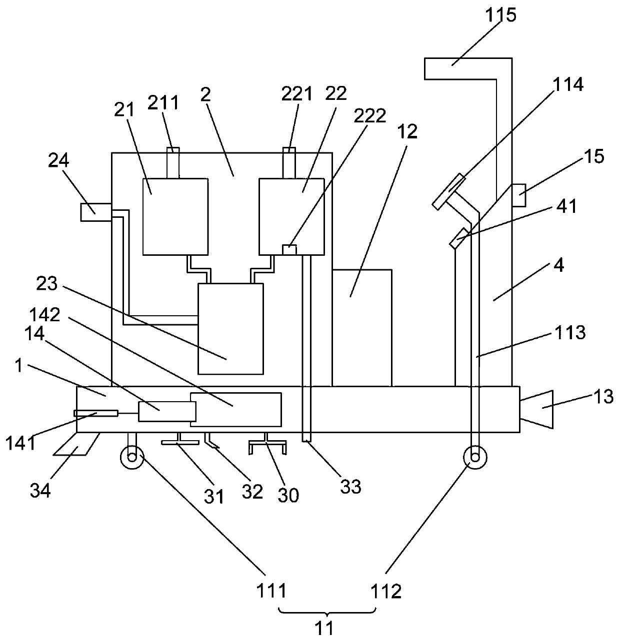 Electric high-pressure fire extinguishing device with sweeping function