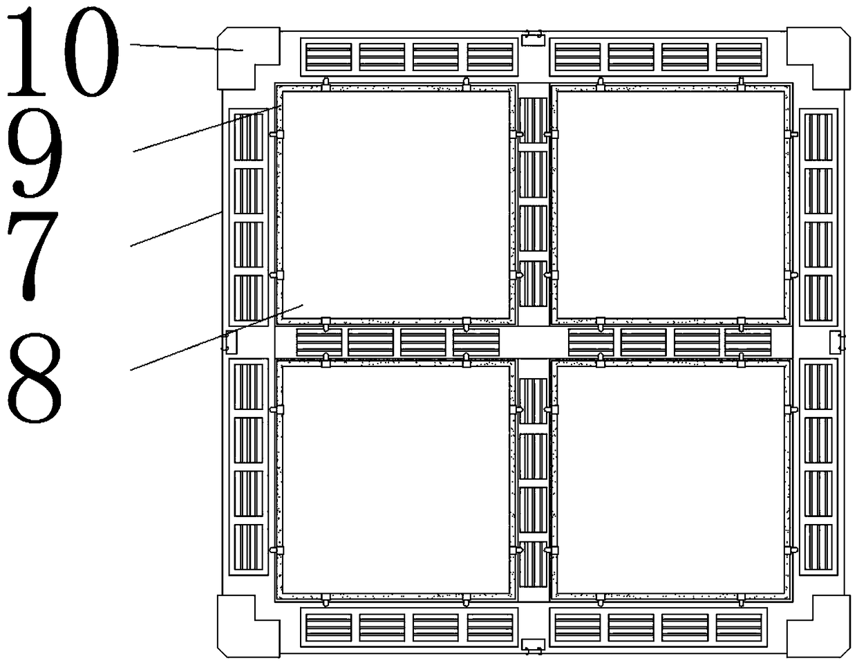 Deep water cage device for preventing external biting fishes from attaching