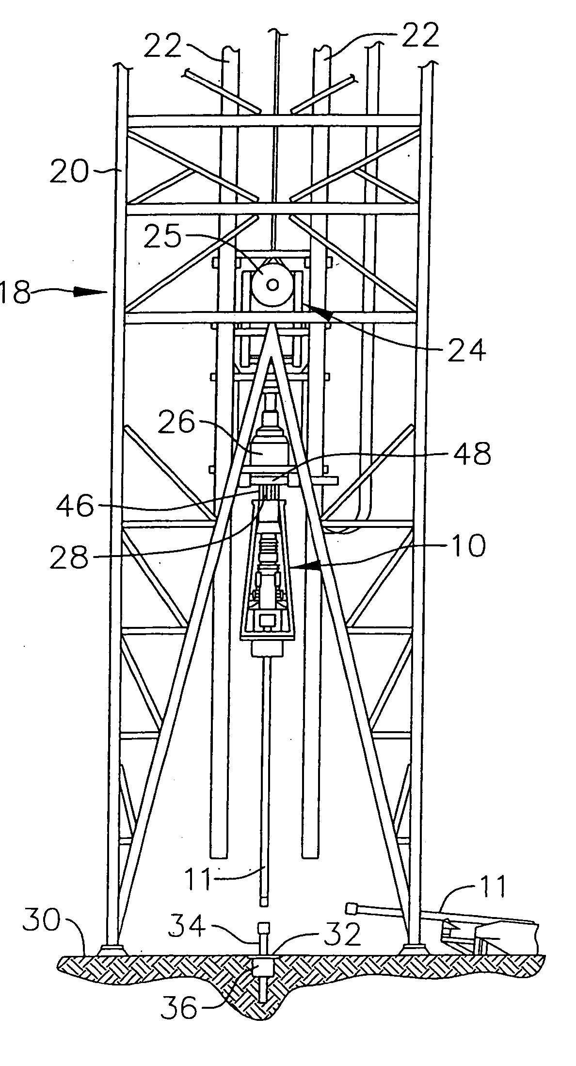 Pipe running tool having a cement path