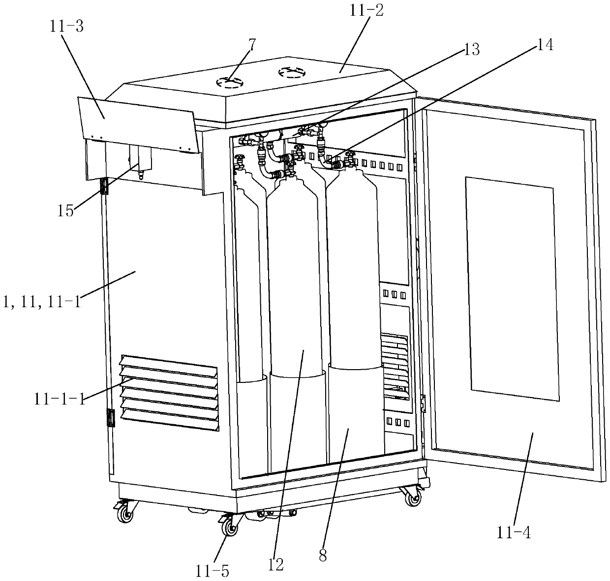 All-weather air supplementation device applicable to multi-interval and multi-leak-point GIS equipment