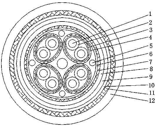 A waterproof and heat-resisting compensating lead wire for ships