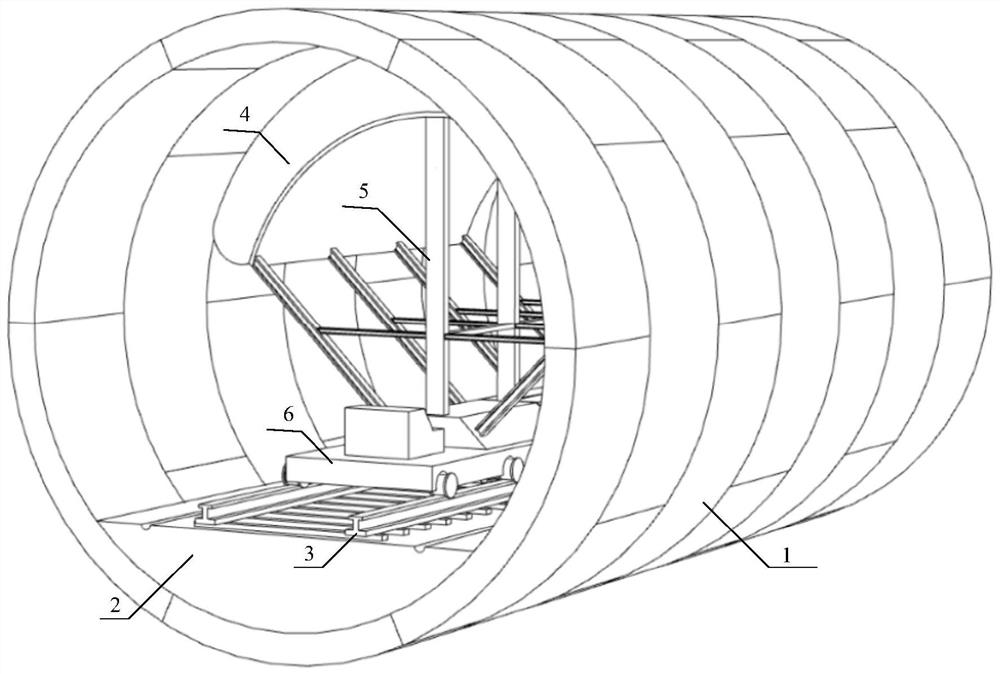 Movable shield tunnel temporary reinforcing platform