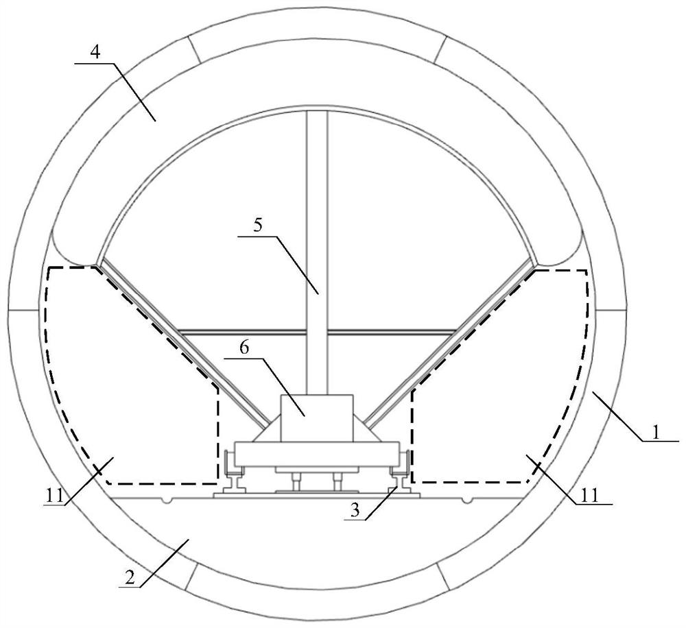 Movable shield tunnel temporary reinforcing platform