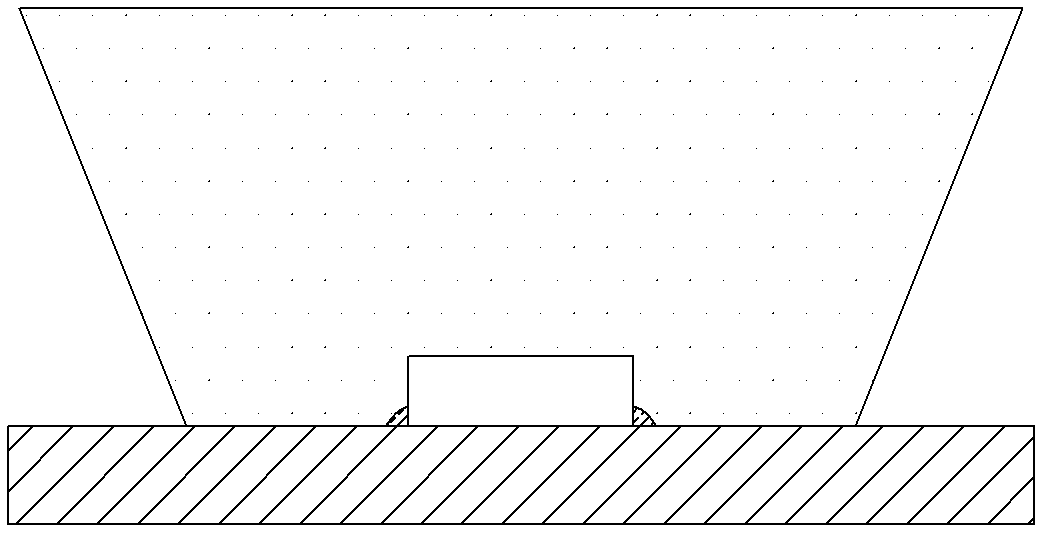 Packaging process for light-emitting diode (LED) with fluorescent glue film and LED packaging