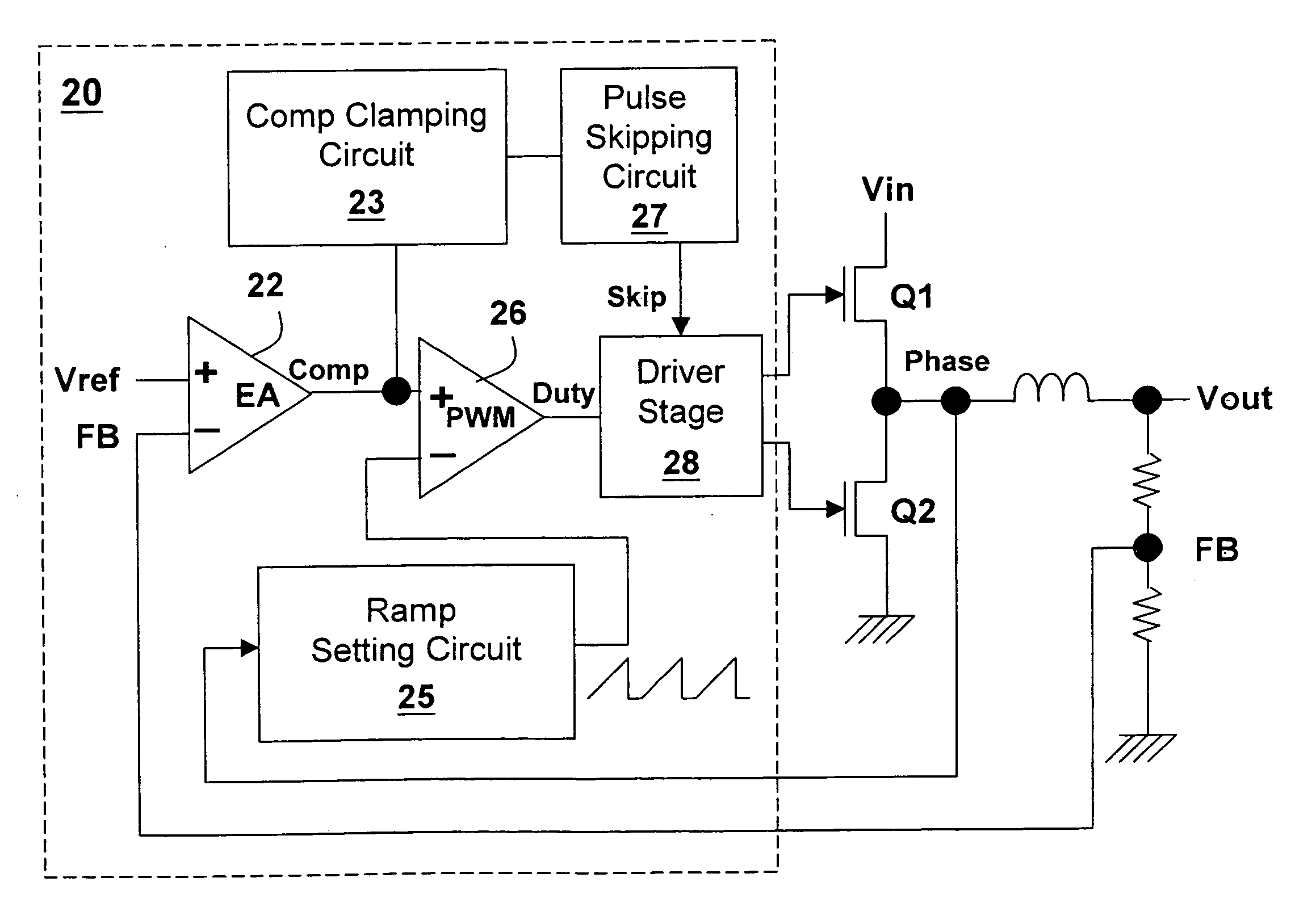 Voltage mode switching regulator and control circuit and method therefor