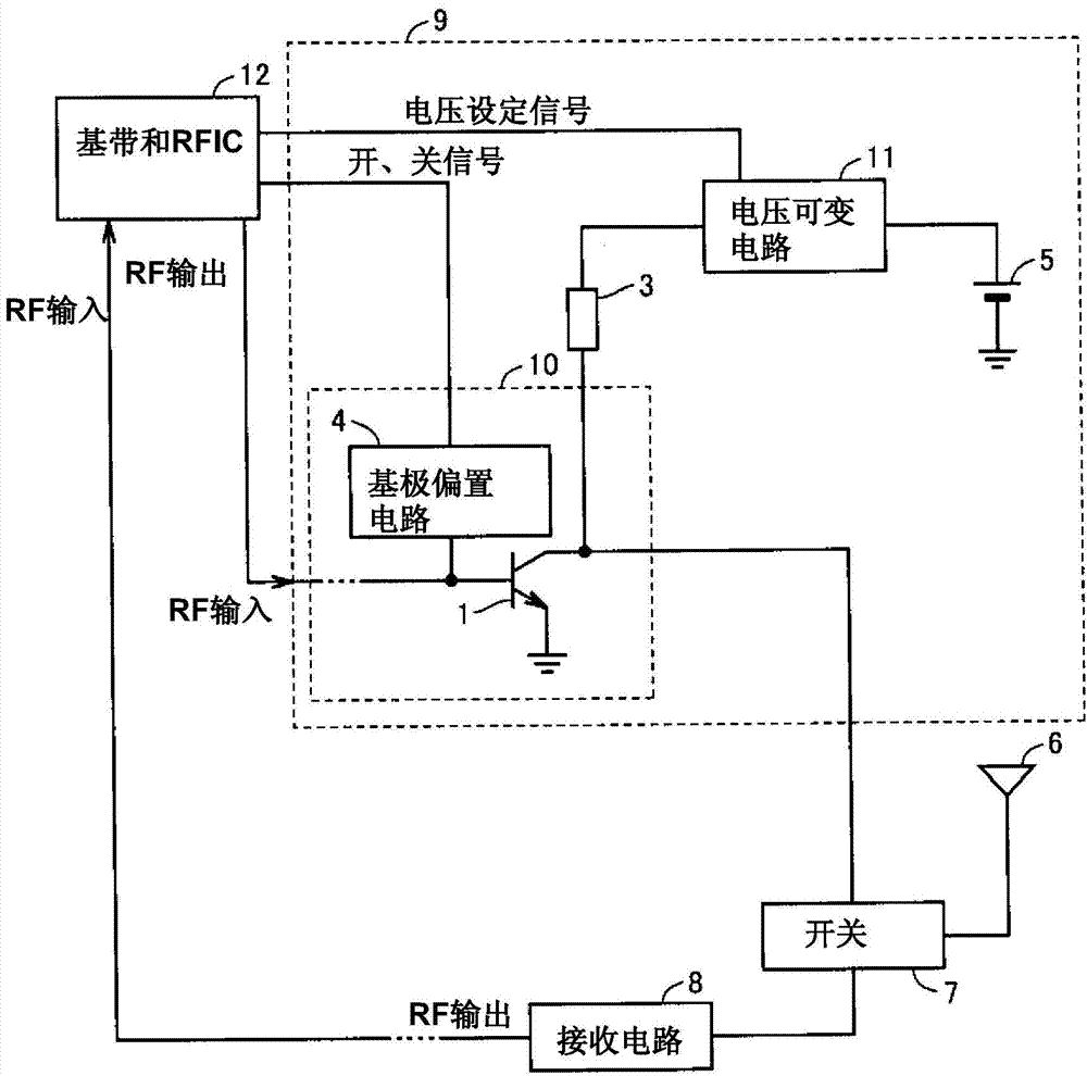 Amplifying device, and wireless communication device equipped with amplifying device