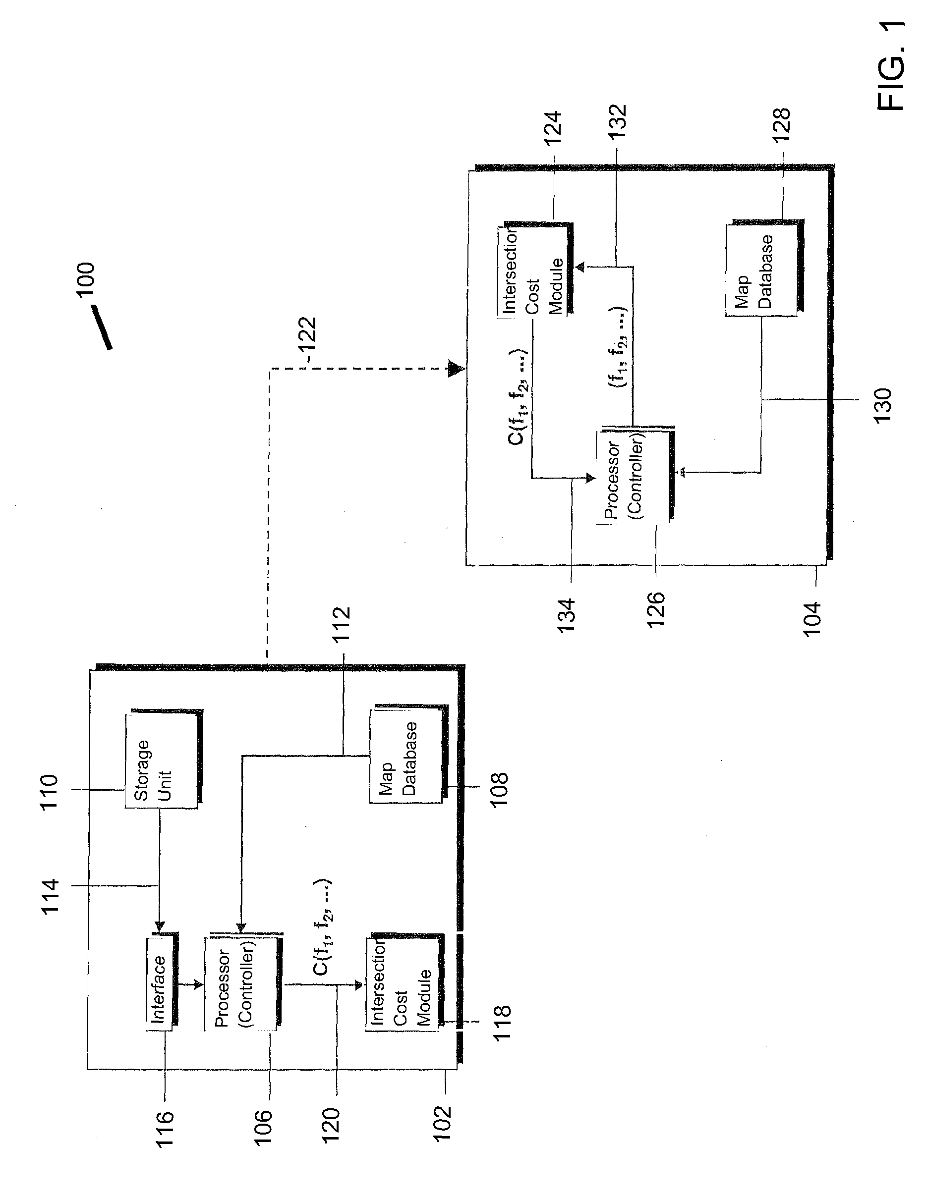 Providing cost information associated with intersections