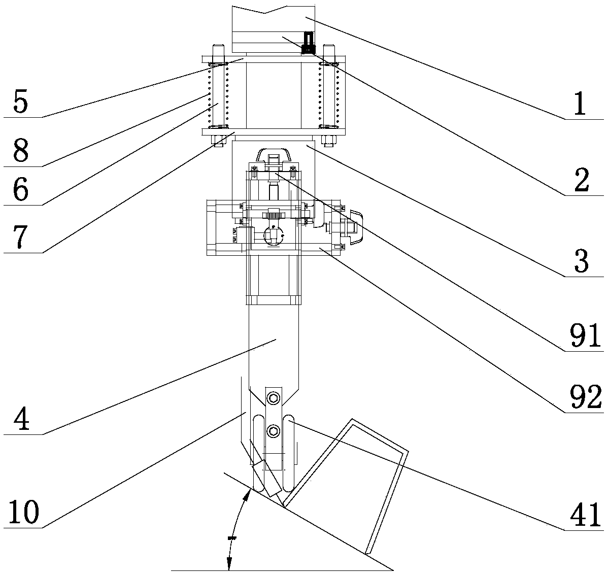 Weld joint tracking welding device for U-shaped rib plate