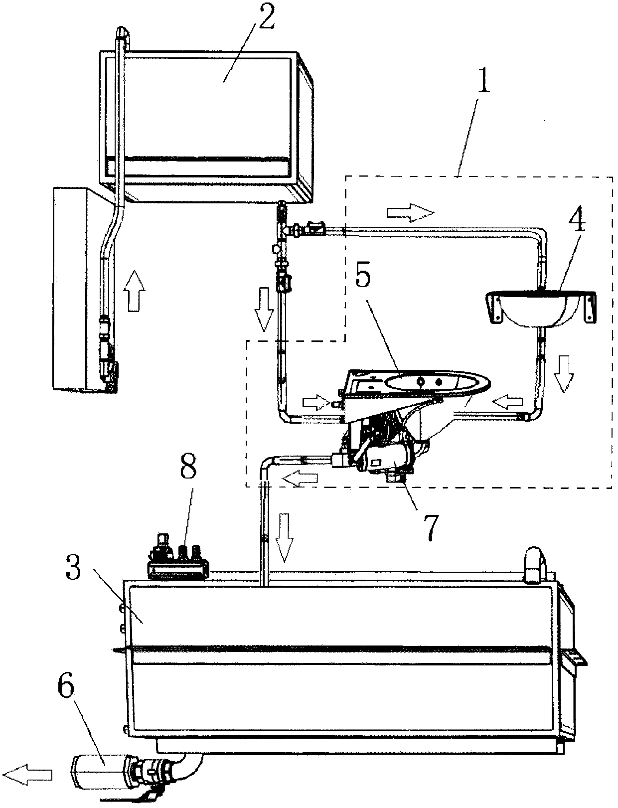 Train vacuum-maintenance-type sanitation system