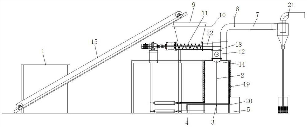 Device and method for preparing fuel gas through gasification of biomass horizontal gasification furnace