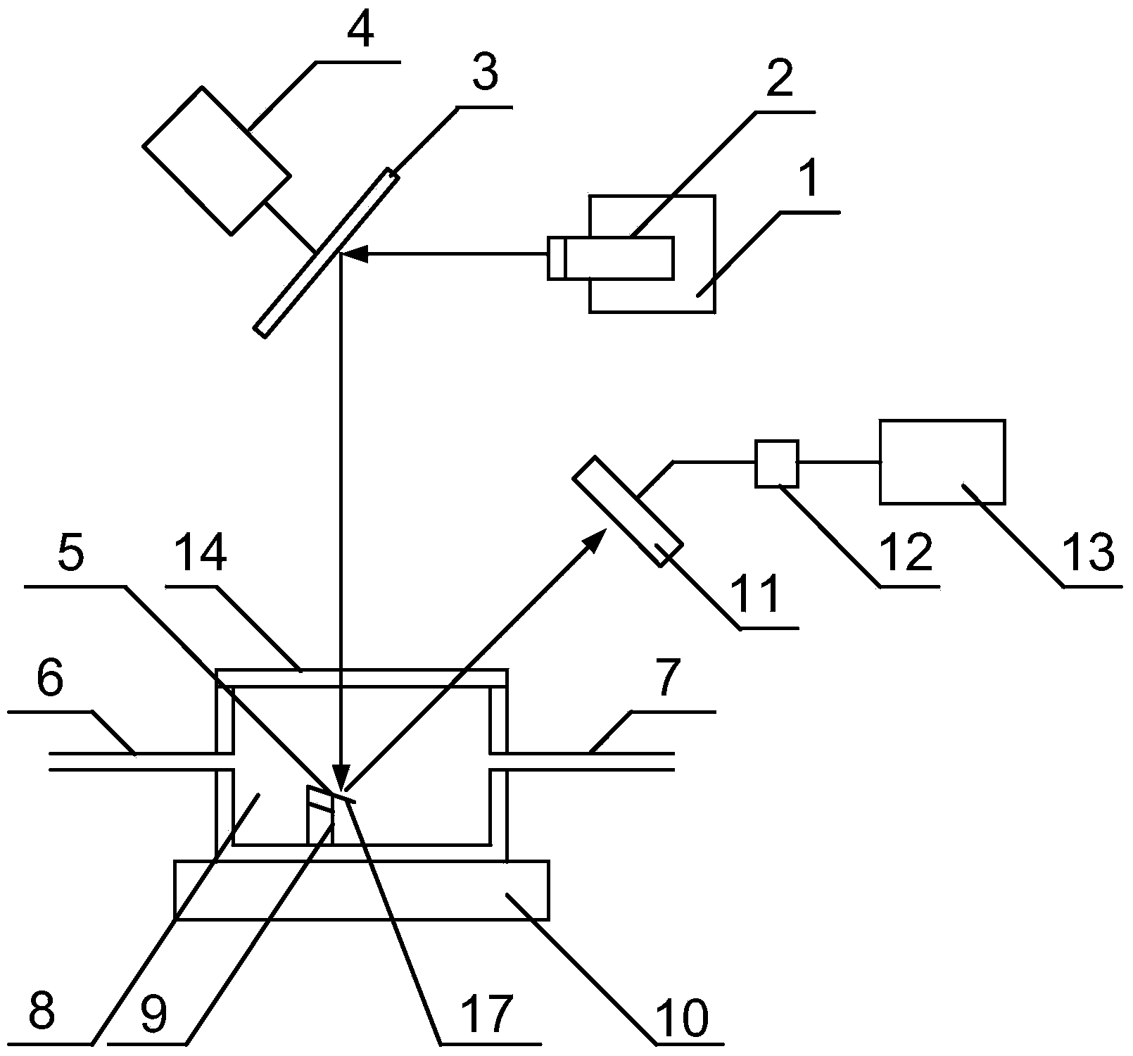 Plane mirror reflection based micro-cantilever deflection detecting system of micro-cantilever array sensor and detecting method