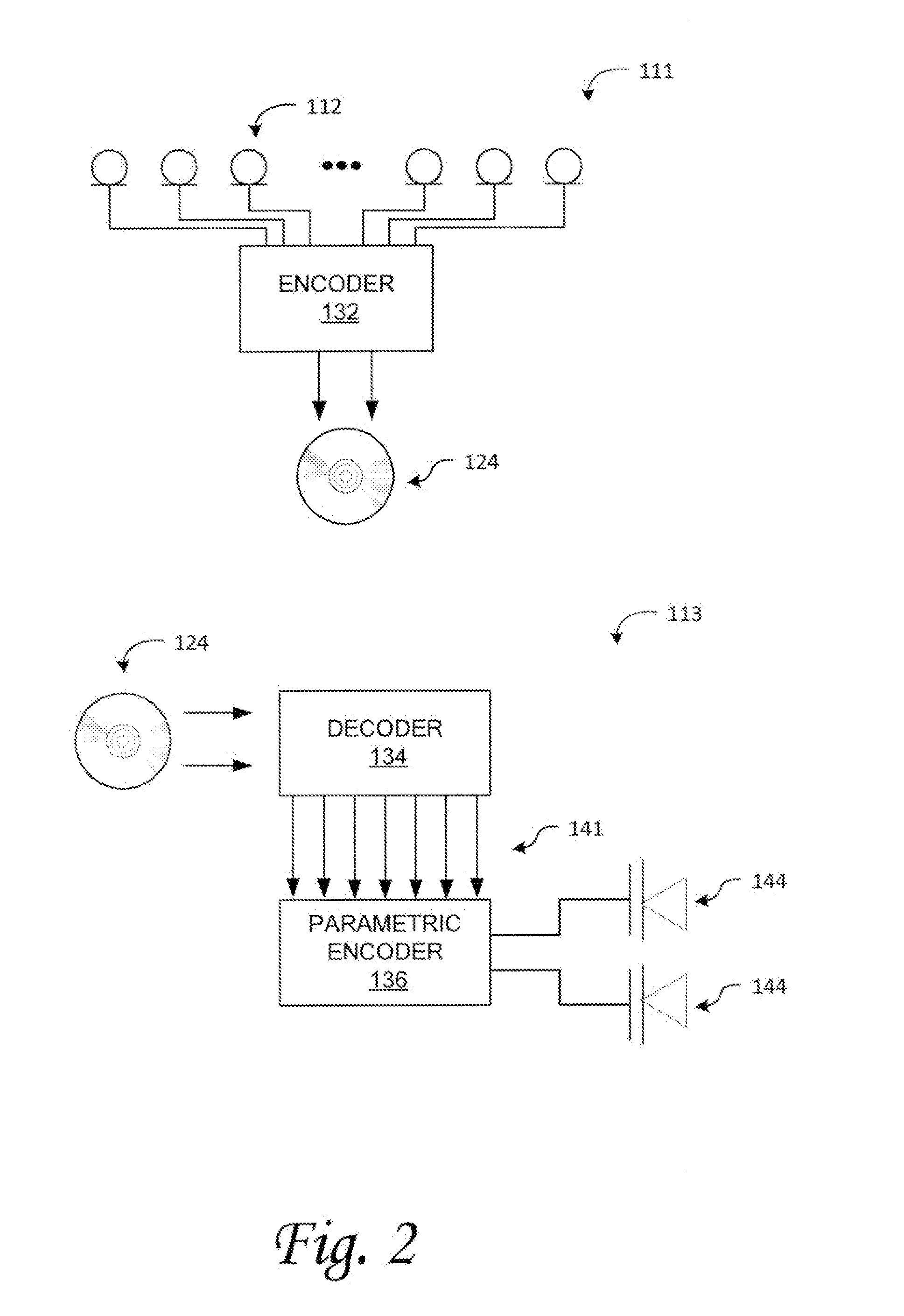 Multi-dimensional parametric audio system and method