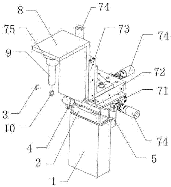 Laser five-dimensional lens installation fixture