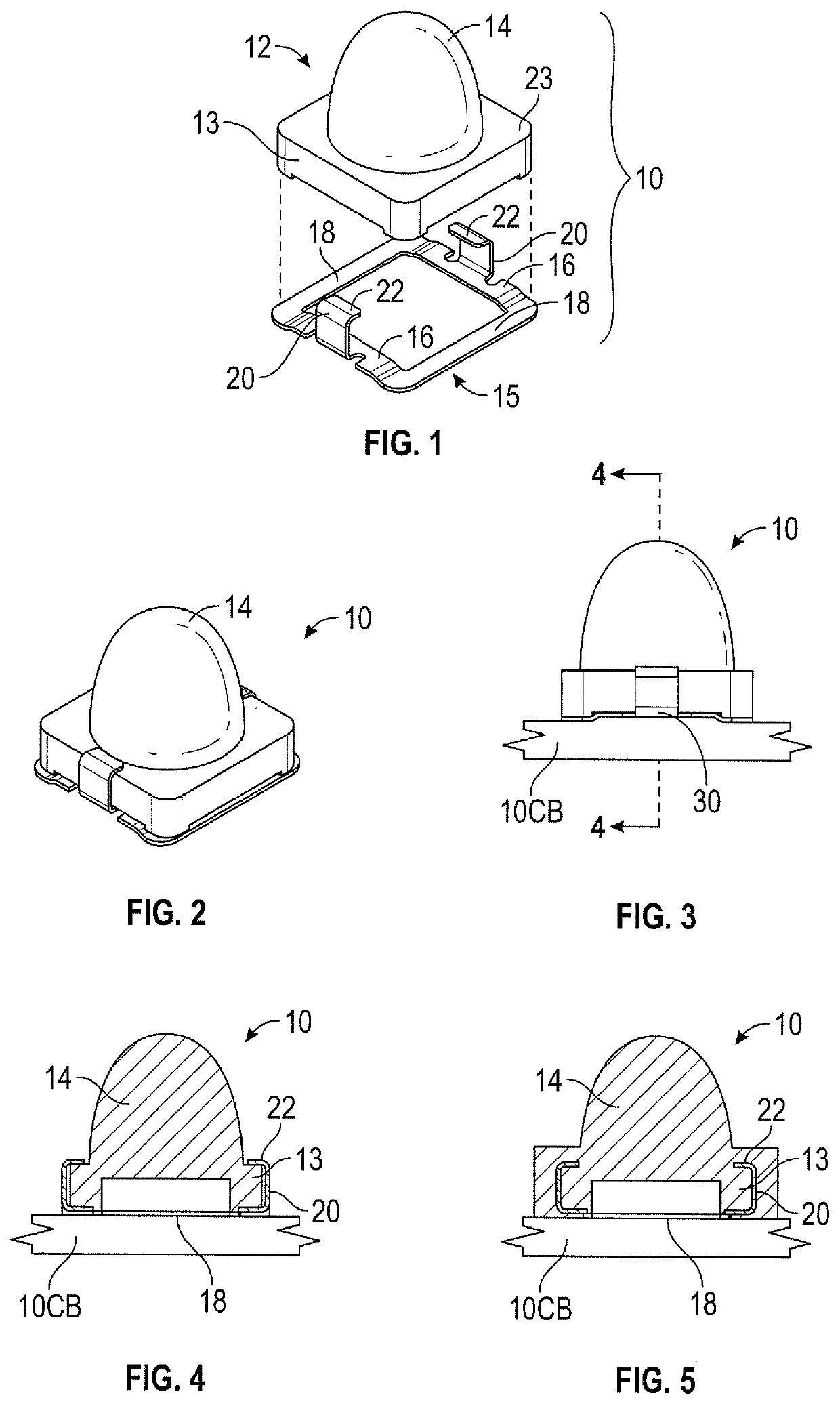 Surface-mounted silicone lens