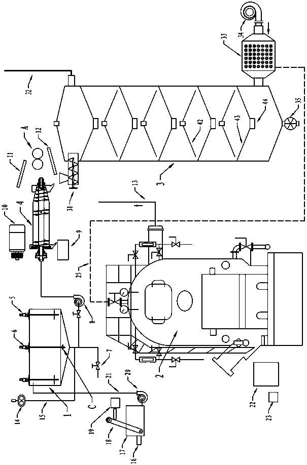 Sine-roller urban wastewater and garbage disposal apparatus with pelletizer