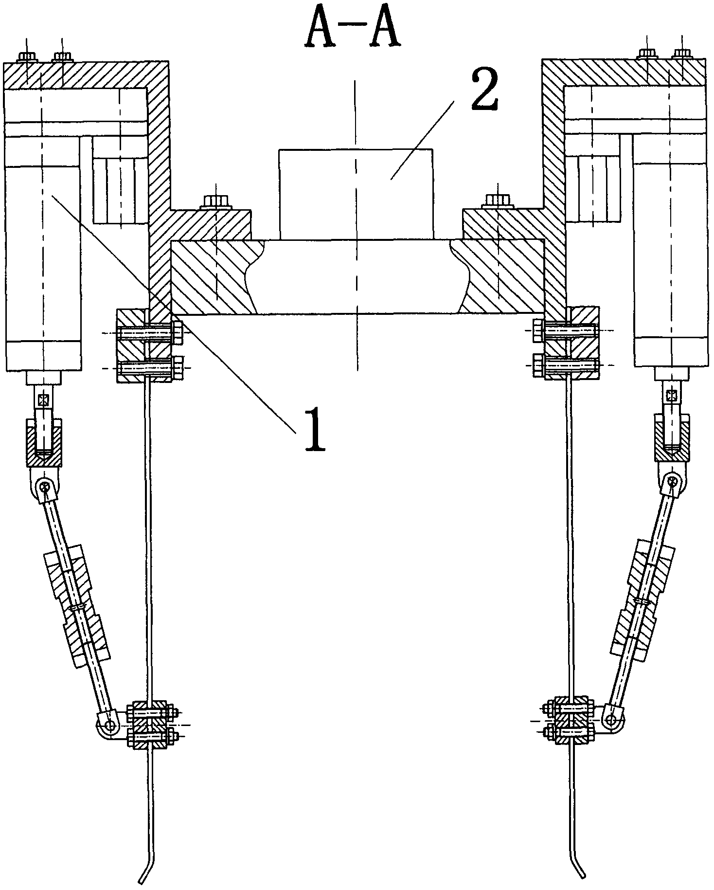 Electric push rod drive controlled flexible gripper with plate spring frameworks