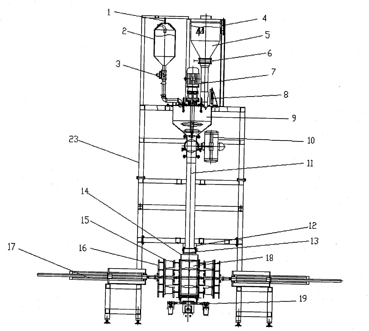 Gypsum building block shaping machine