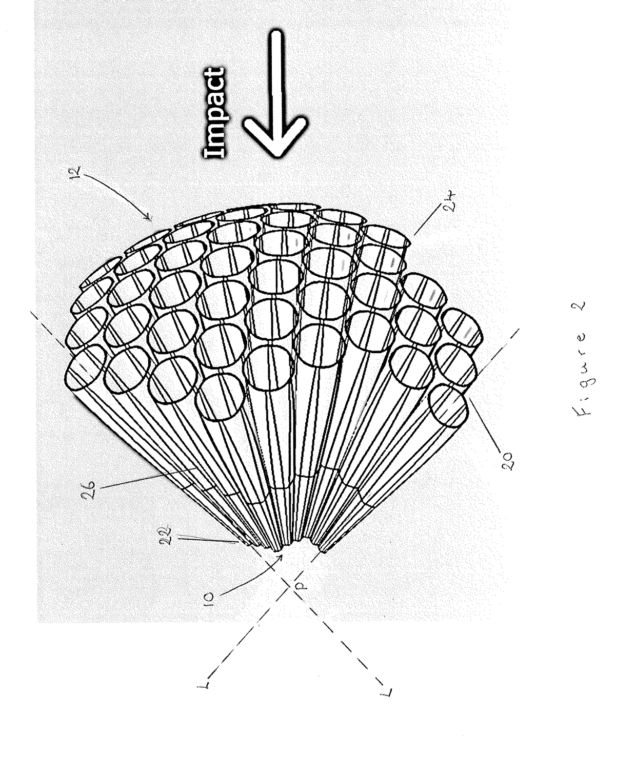 An impact energy absorbing device for a vehicle