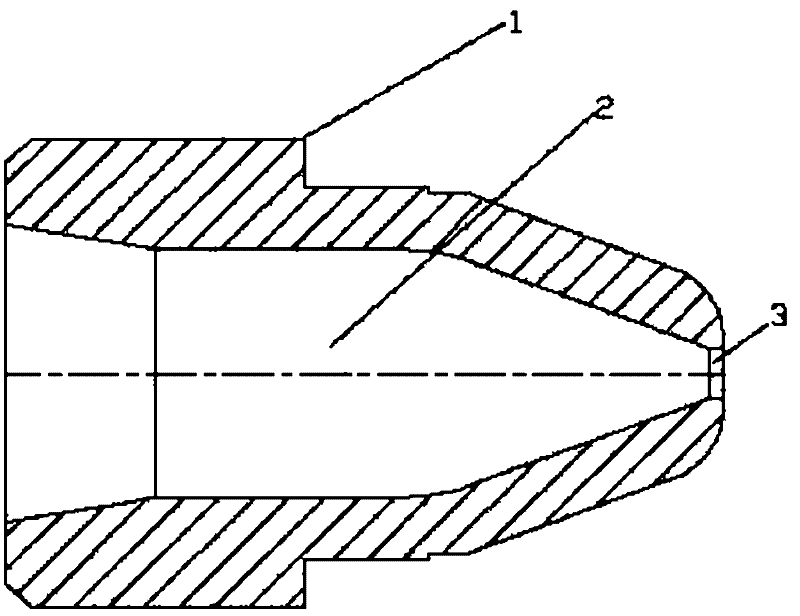 Hot nozzle core structure special for black material