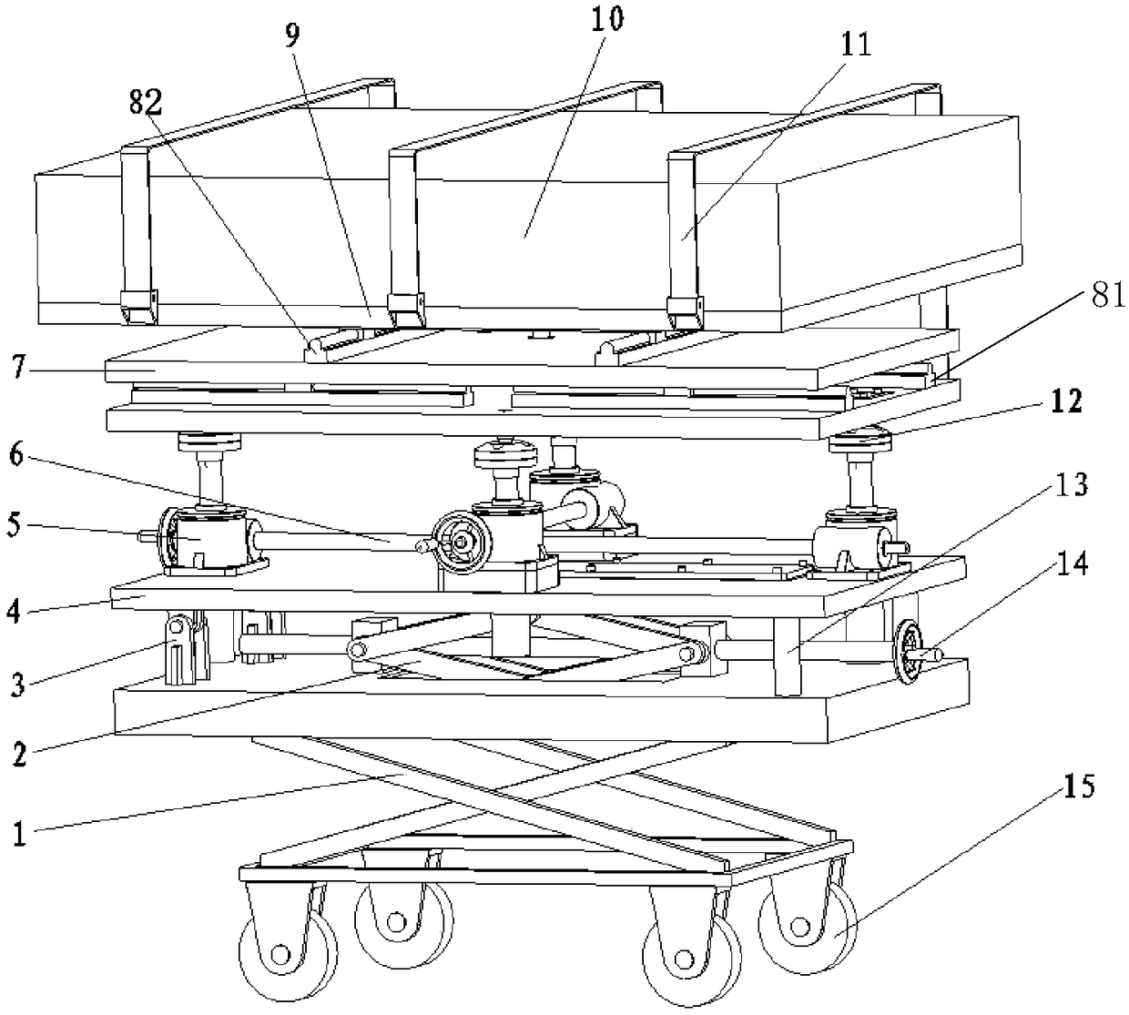 Six-DOF (degree of freedom) portable universal carrier for attitude adjustment and abutting for wings and V-shaped tailfin of unmanned aerial vehicle