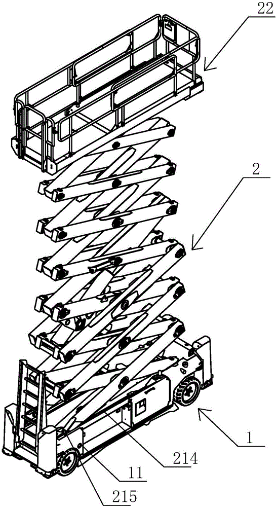 Aerial work platform with easy-to-operate platform structure