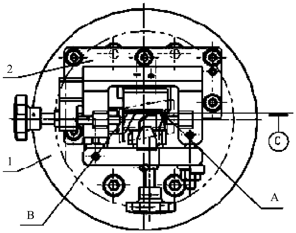 Positioning device and method for blade machining