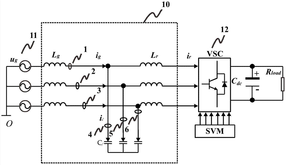 Active damping LCL filter, active damping control device, method and system