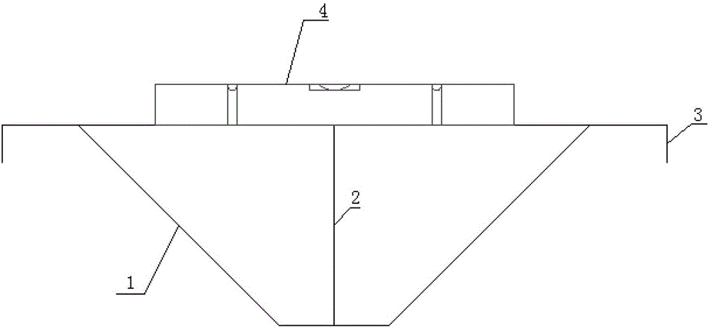 Construction method of locating device for drainage ditches of railway embankment