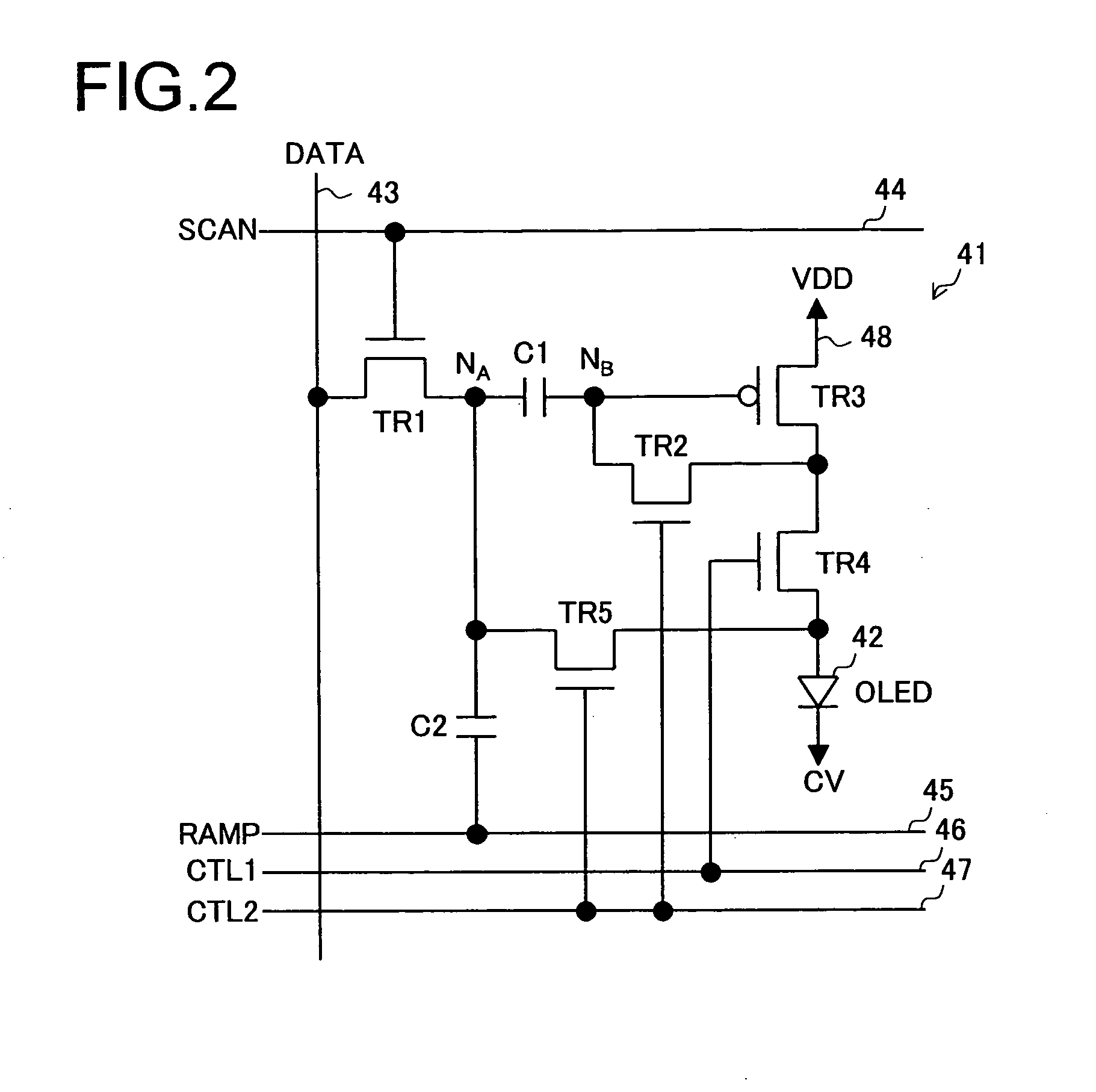 Active-matrix-driven display device