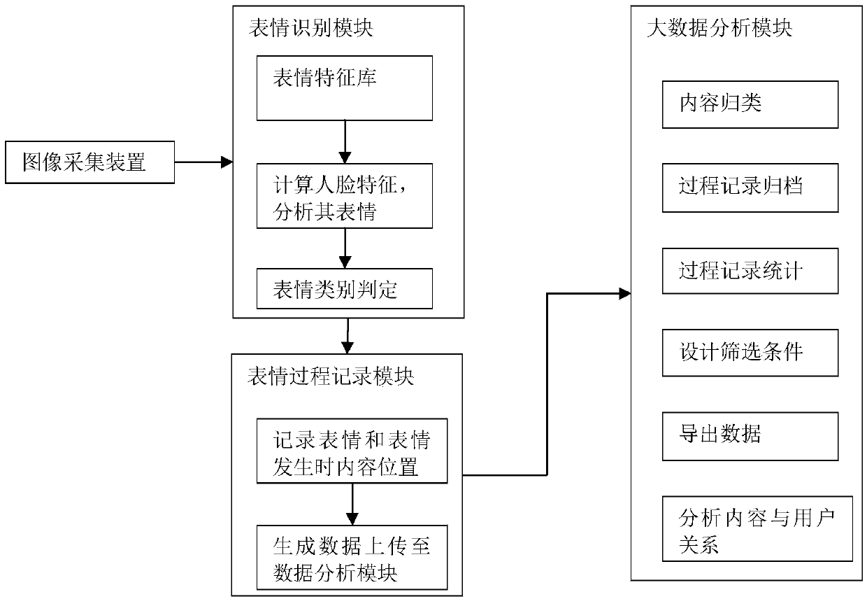 Method and system for applying facial expression recognition in big data analysis