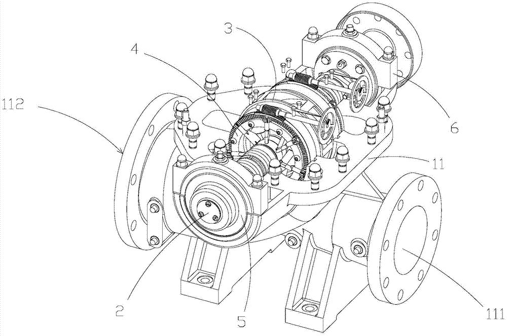 An adjustable pump with an adjusting device for changing the water inlet direction of the impeller