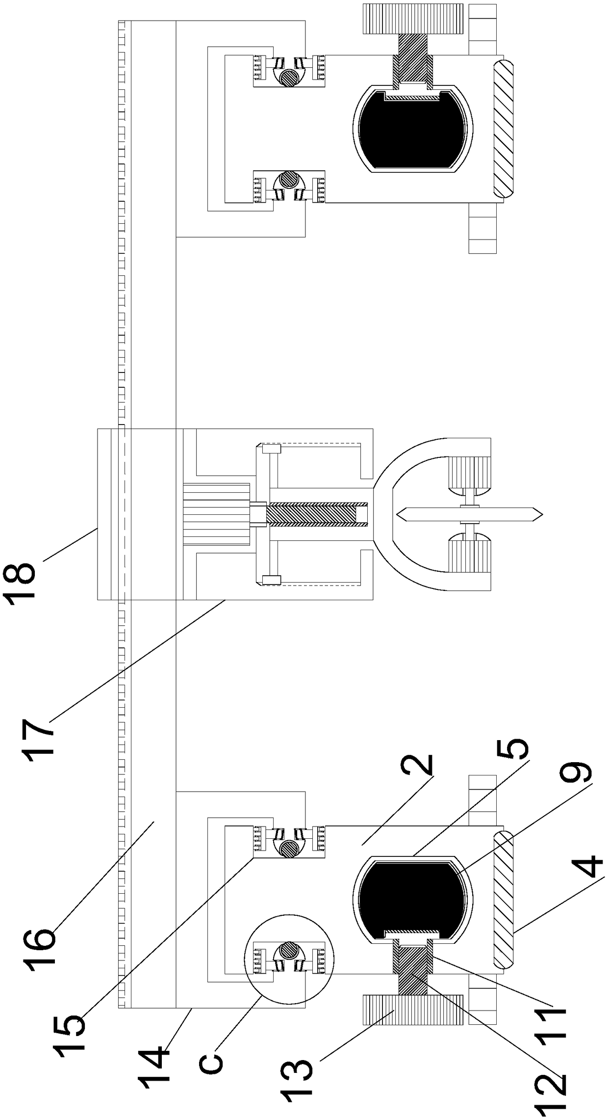 Orbit determination guiding type building pre-buried wire groove accurate cutting device