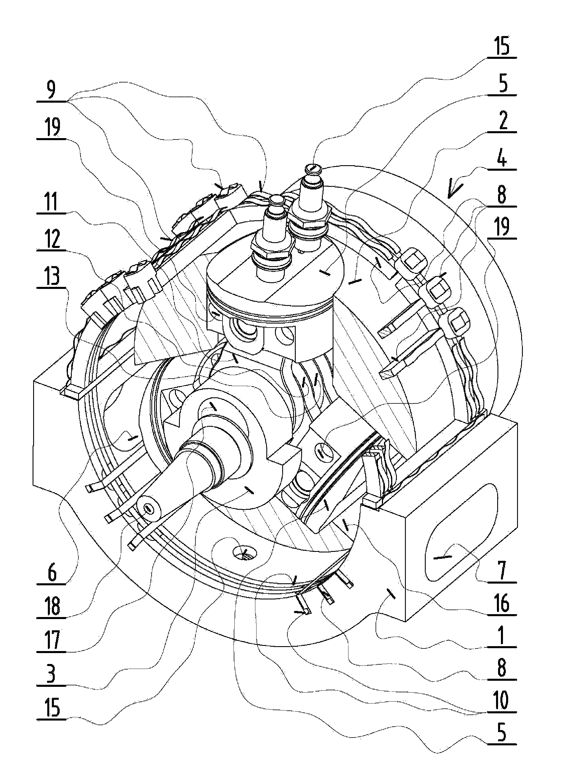 Rotary piston internal combustion engine