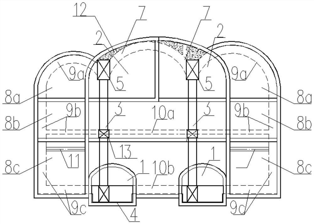 Underground engineering multi-span multi-layer tunnel excavation method